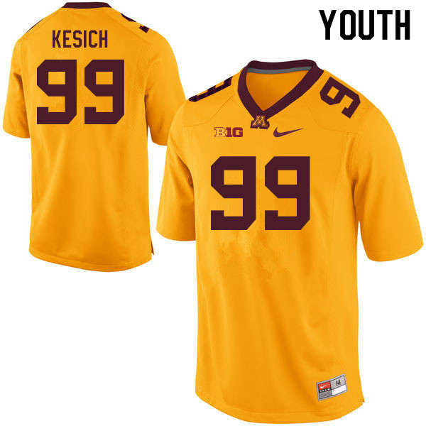 Youth #99 Dragan Kesich Minnesota Golden Gophers College Football Jerseys Sale-Gold - Click Image to Close